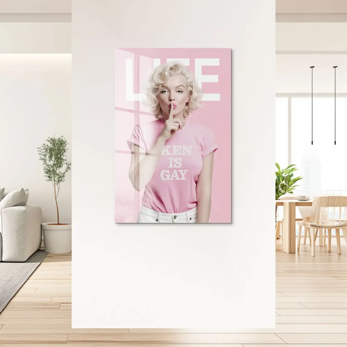 Marilyn Monroe Ken is Gay Acrylglasbild