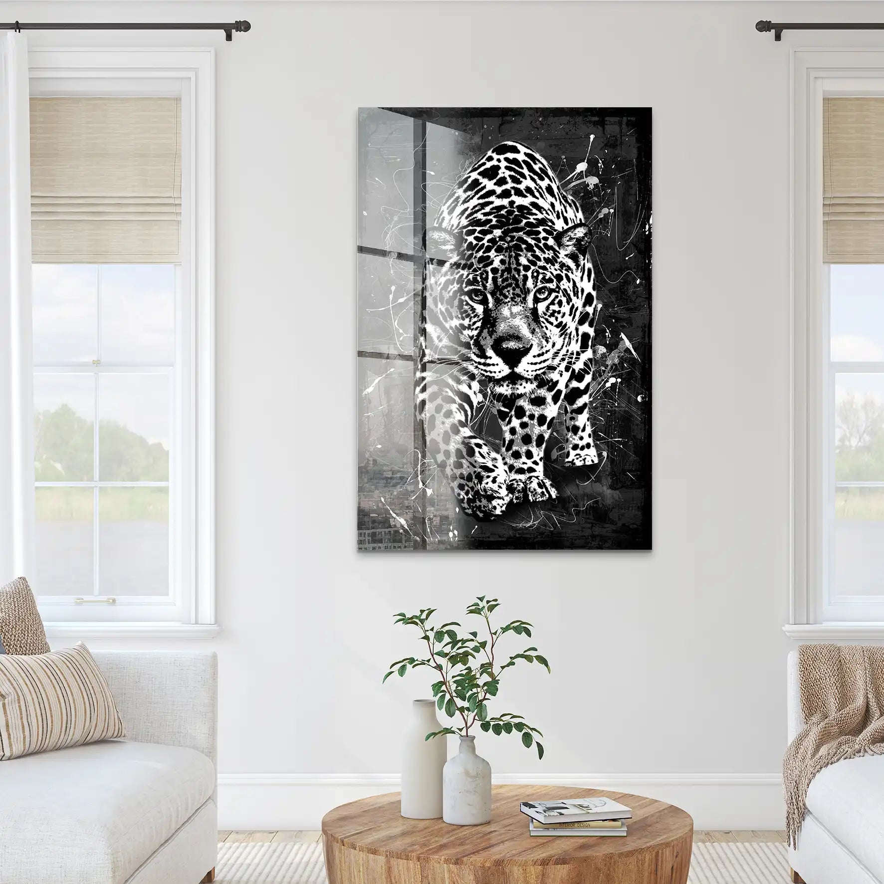 Leopard Abstrakt Black Style Acrylglas Bild INGALERIE