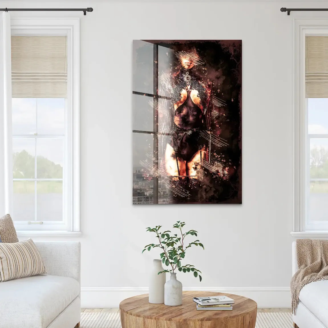 Erotische Eleganz im Schattenlicht Acrylglas Bild INGALERIE
