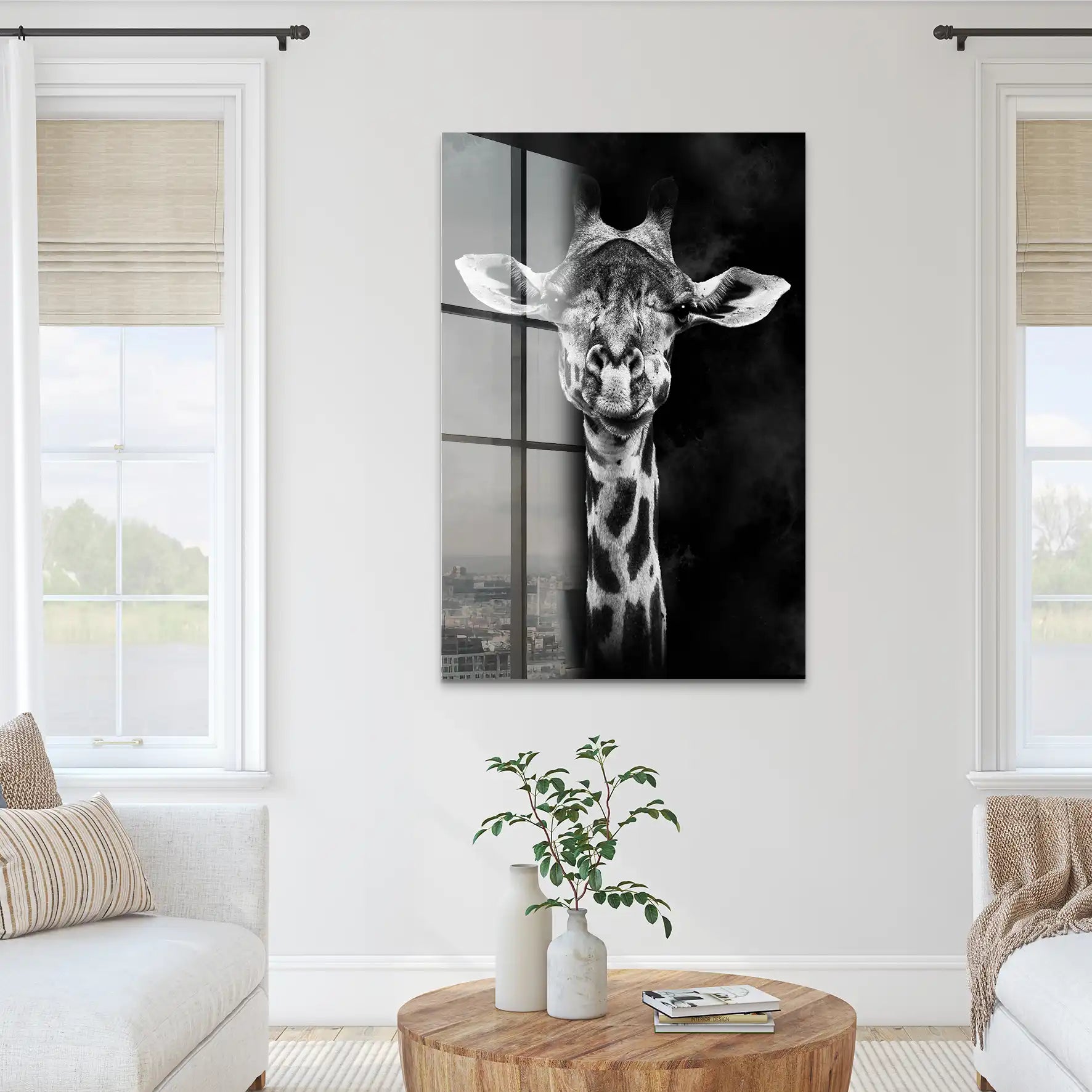 Giraffe Abstrakt Black Style Acrylglas Bild INGALERIE