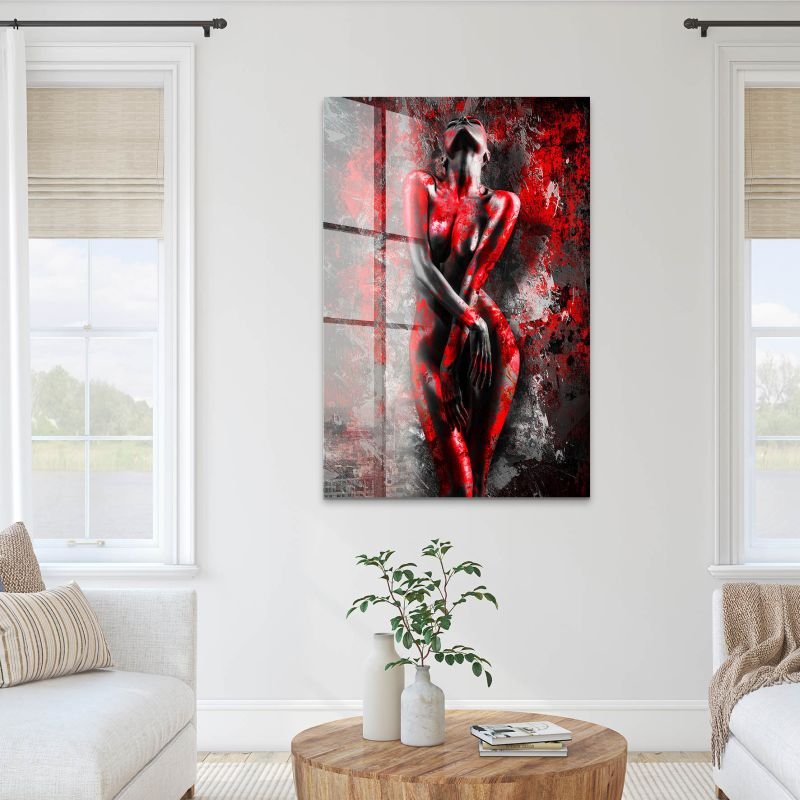 Red Woman Erotik Abstrakt Acrylglas Bild INGALERIE