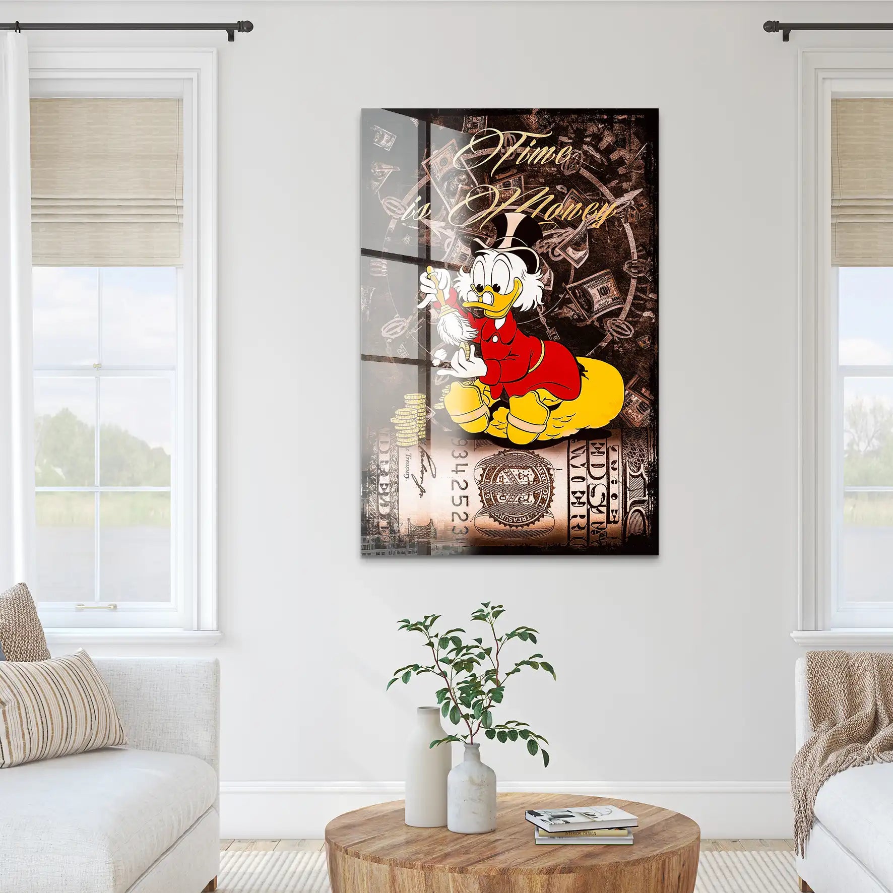 Dagobert Money Vintage Style Acrylglas Bild INGALERIE