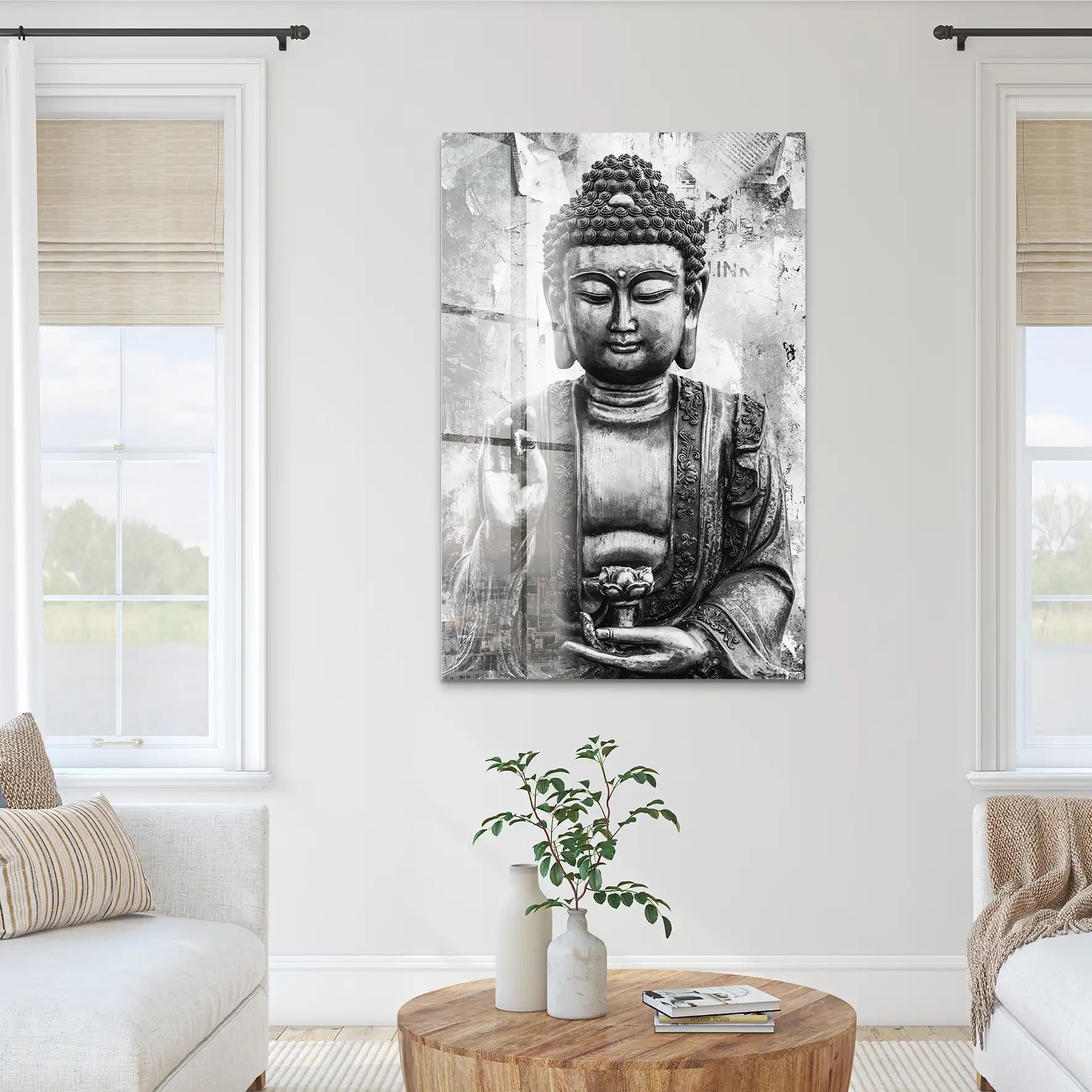 Buddha Black Style Acrylglas Bild INGALERIE