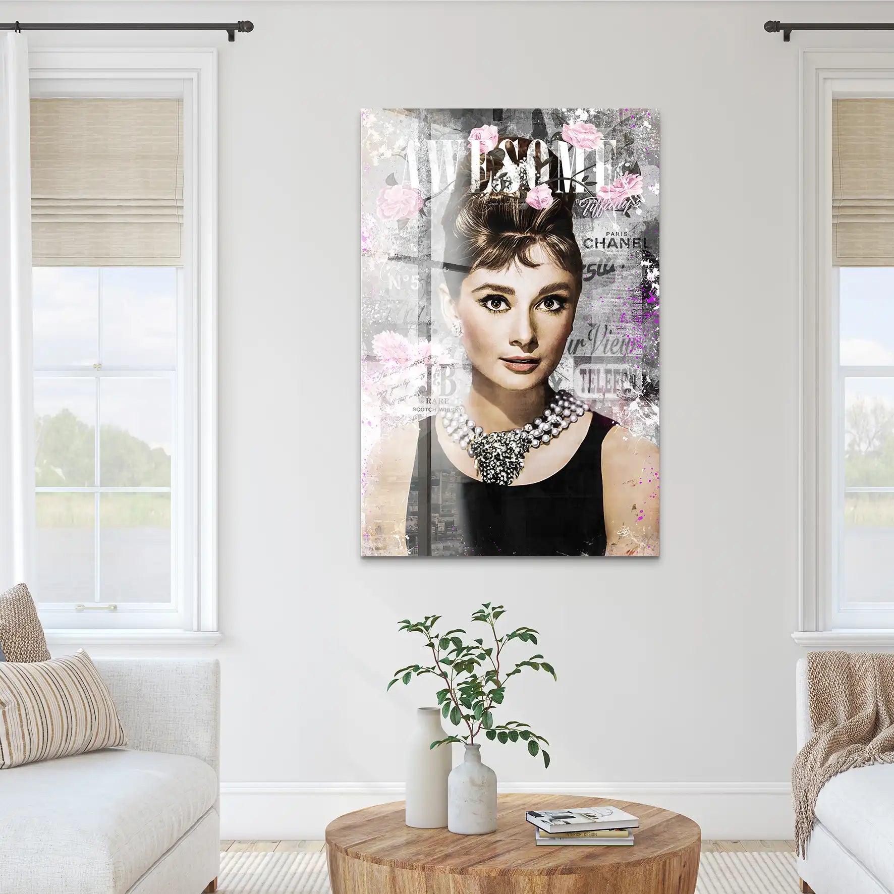 Audrey Hepburn Awesome Pop Art Acrylglas Bild INGALERIE