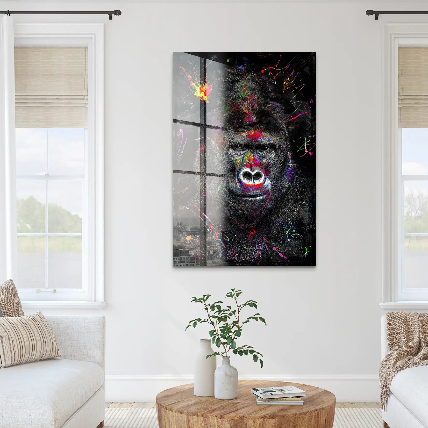 Gorilla Abstrakt Color Style Acrylglas Bild INGALERIE