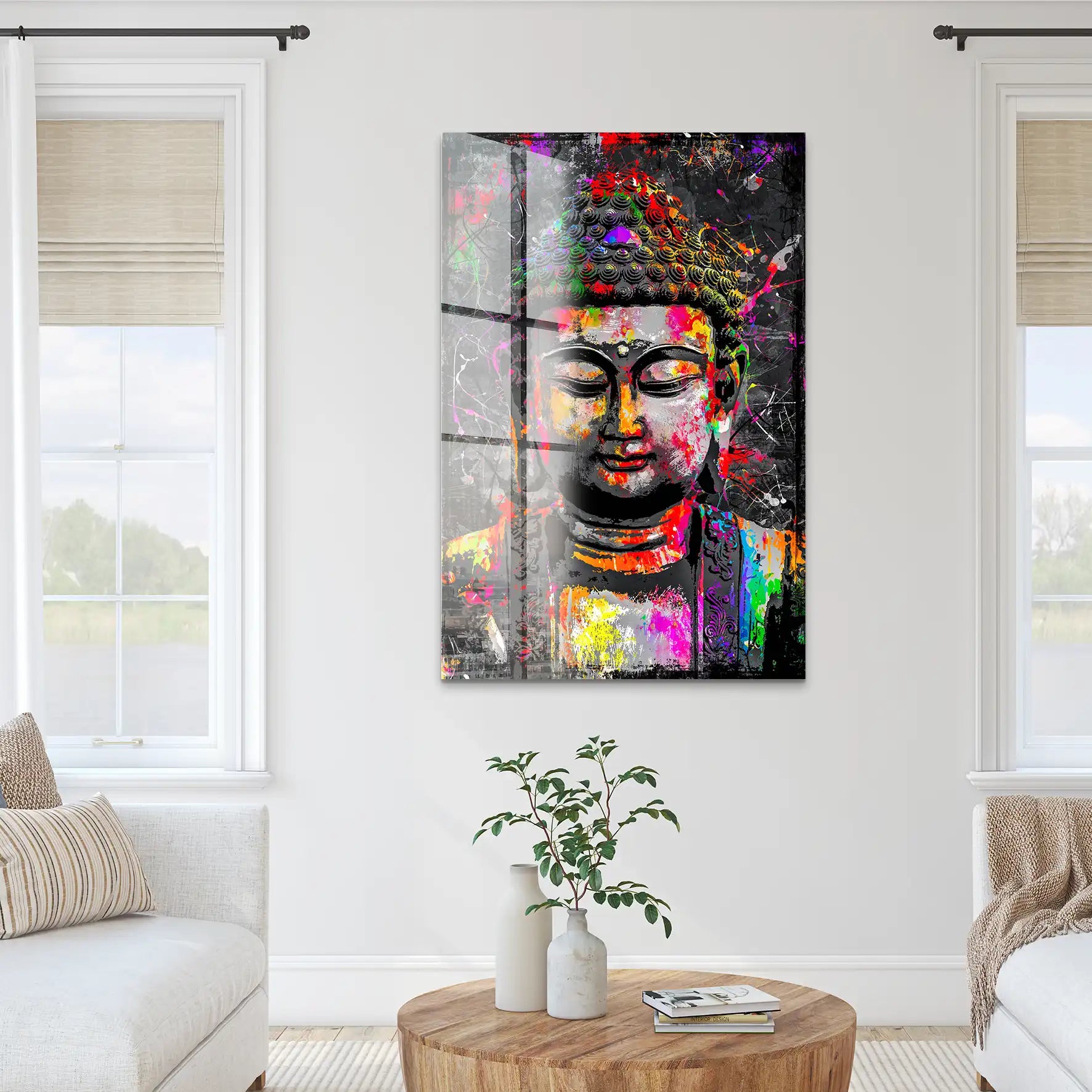 Buddha Bunt Abstrakt Acrylglas Bild INGALERIE