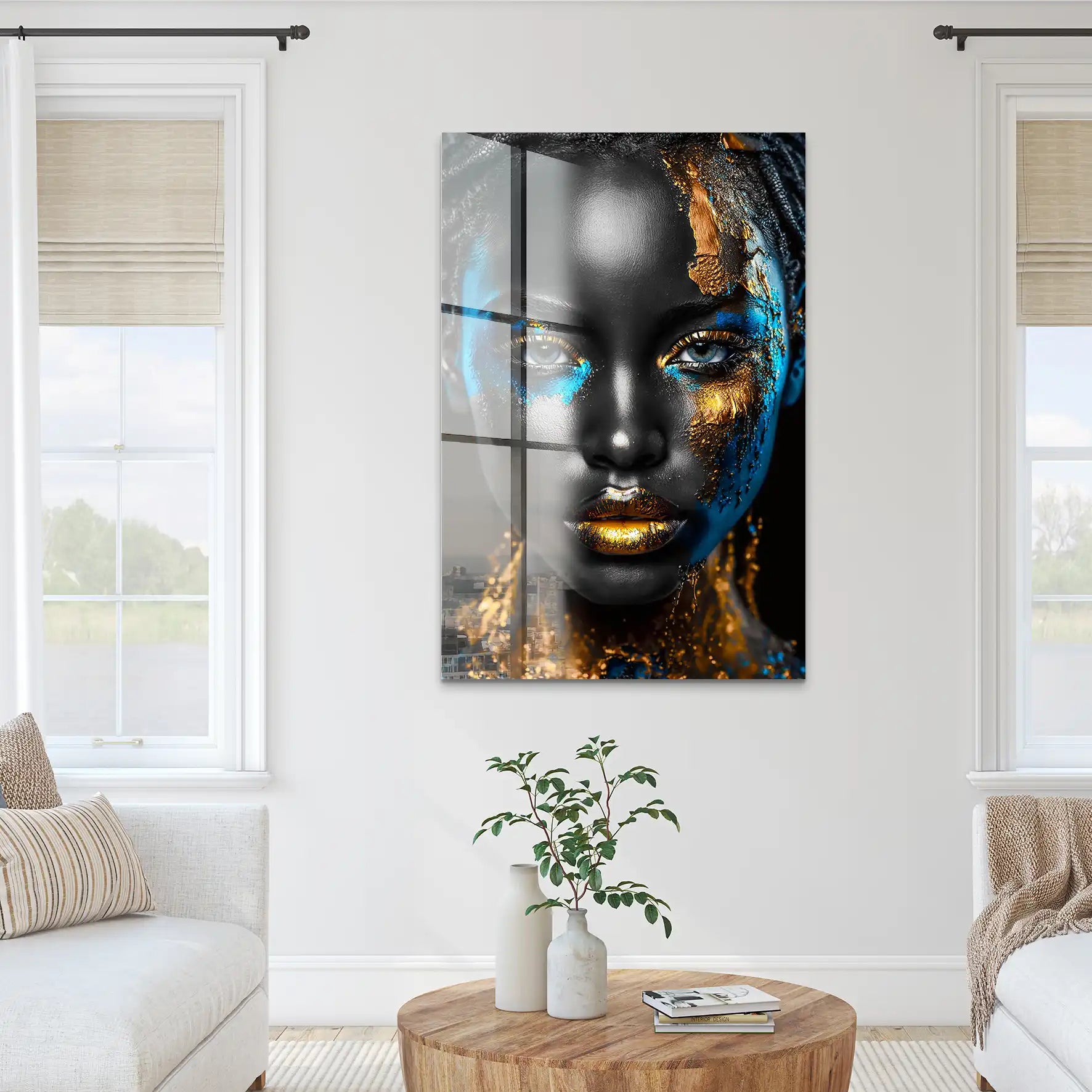 Black Gold Woman Acrylglas Bild INGALERIE