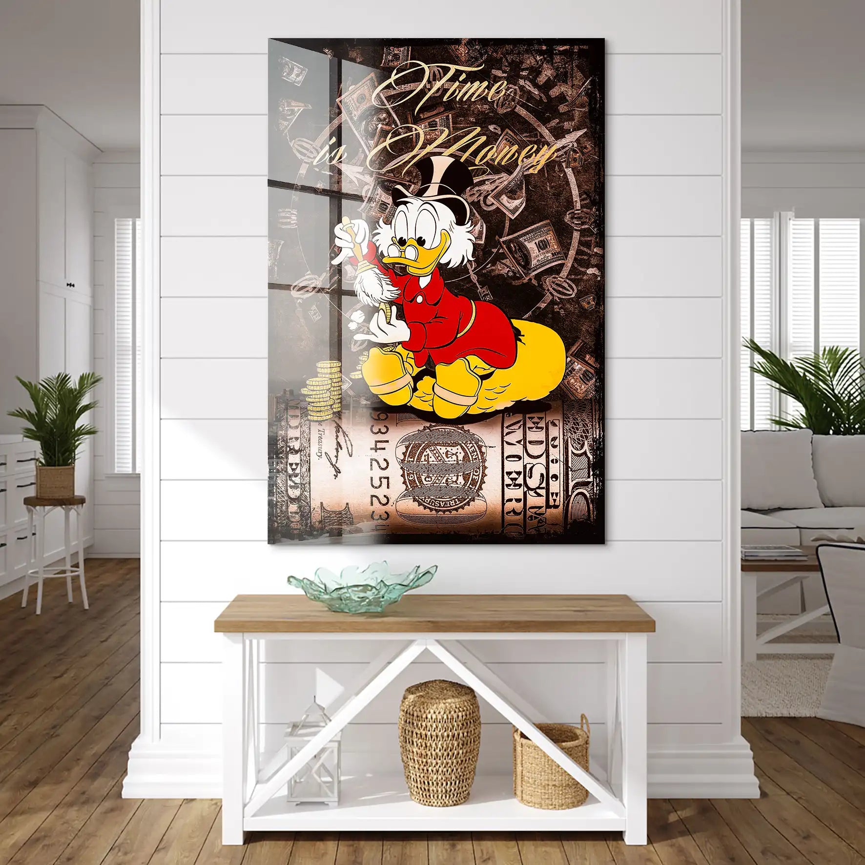 Dagobert Money Vintage Style Acrylglas Bild INGALERIE