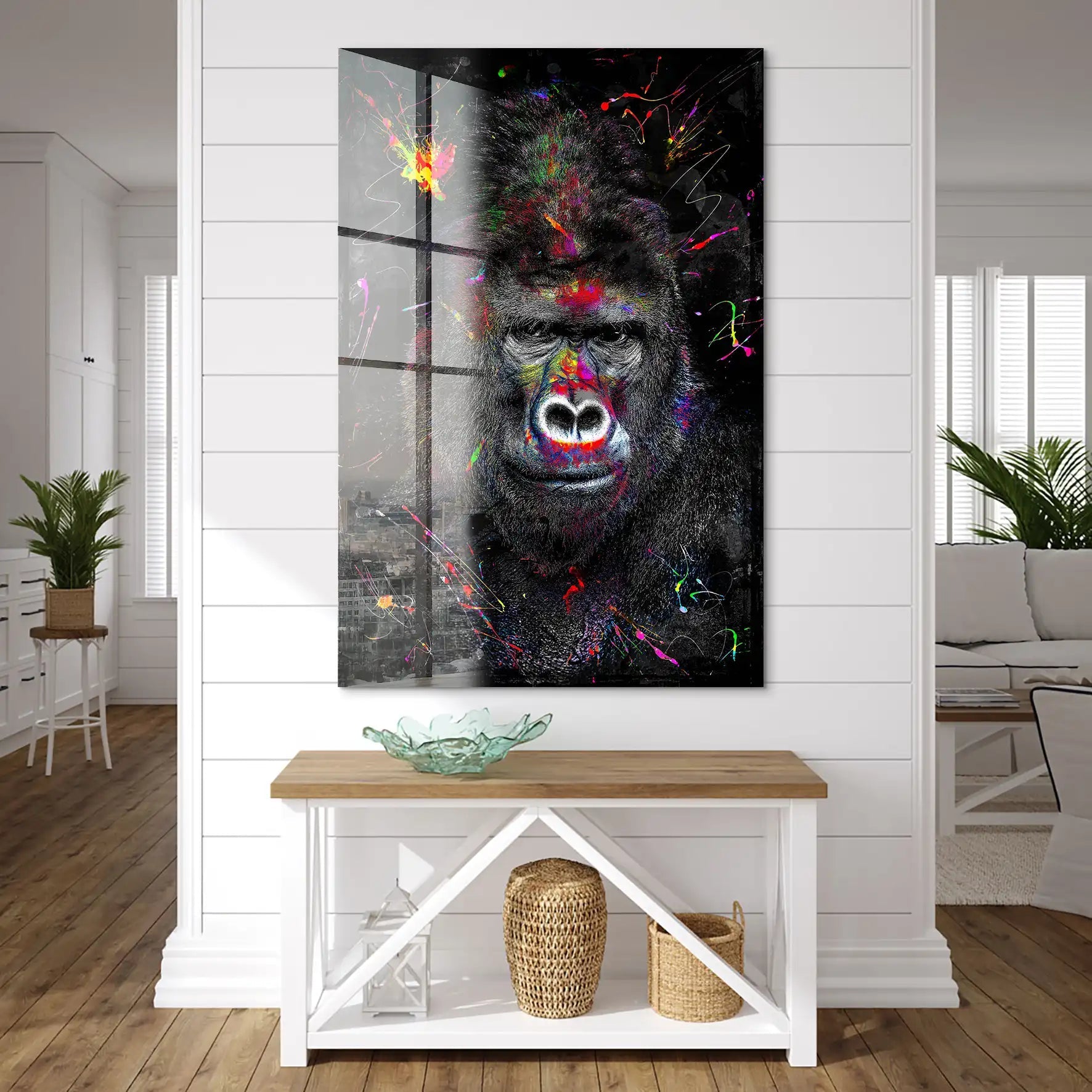 Gorilla Abstrakt Color Style Acrylglas Bild INGALERIE