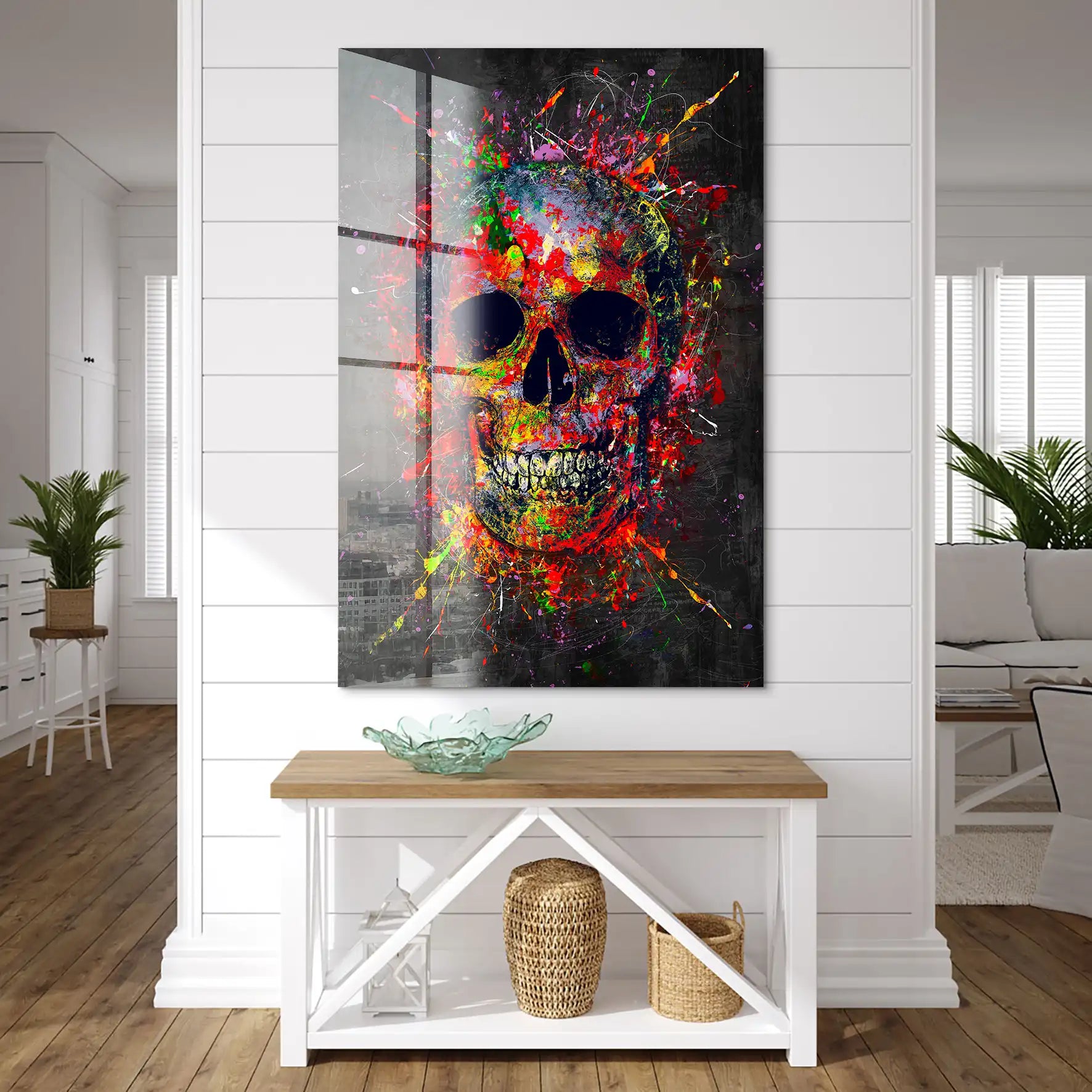 Totenkopf Abstrakt Art Acrylglas Bild INGALERIE