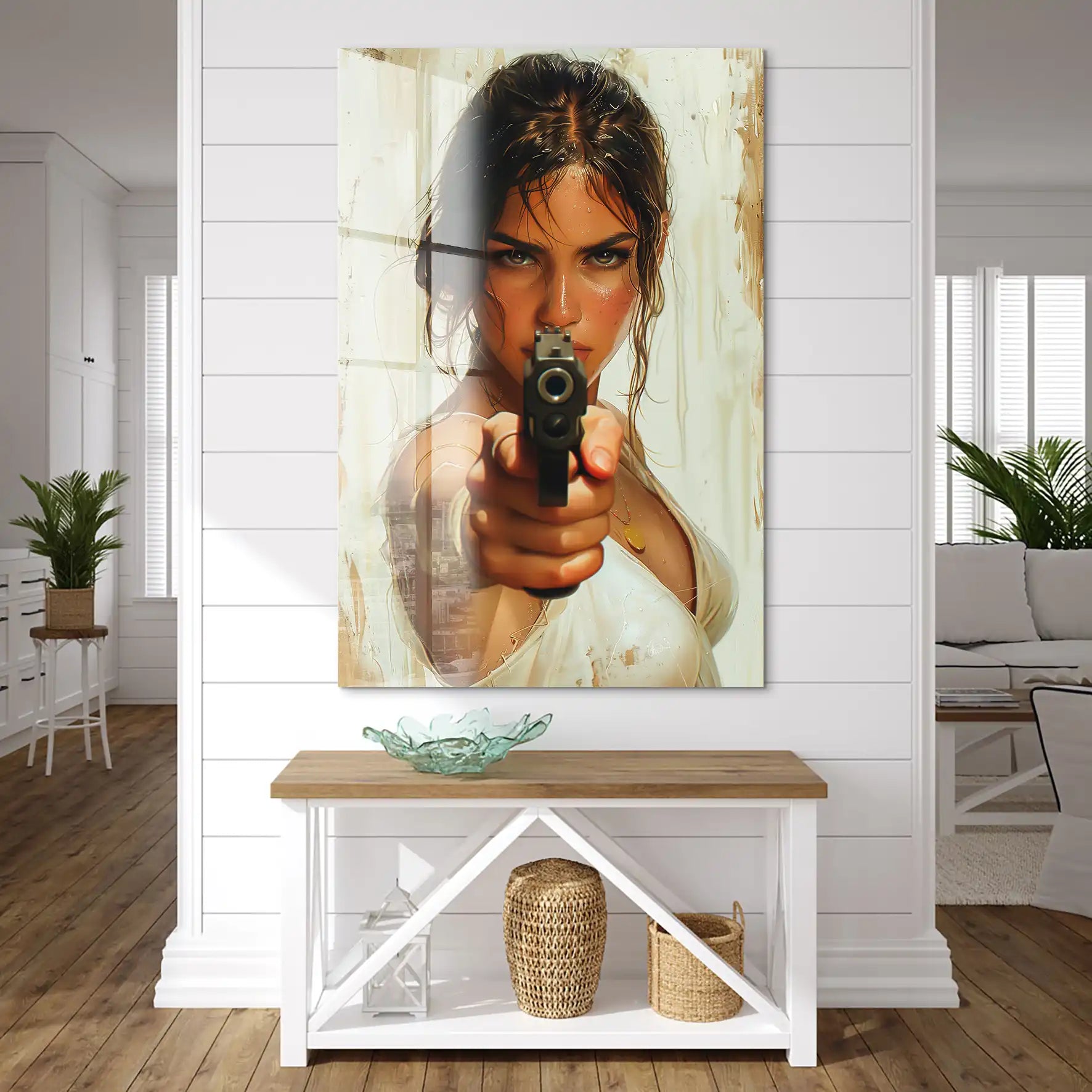 Beauty Gun Girl Acrylglas Bild INGALERIE