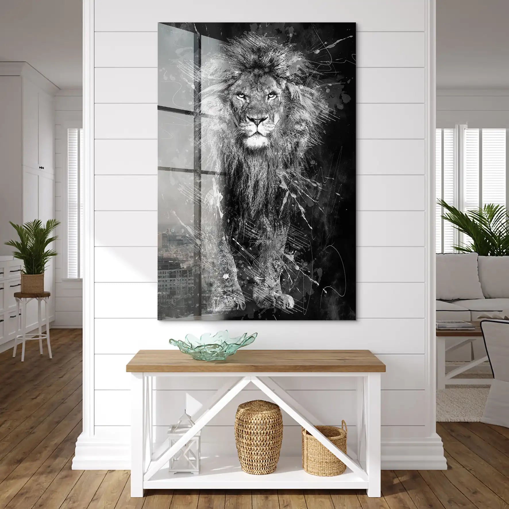 Lion Dark Splash Acrylglas Bild INGALERIE