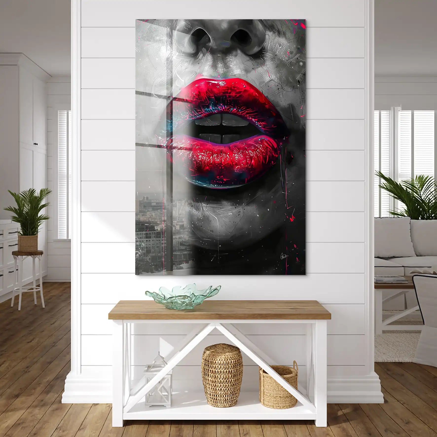 Abstrakt Red Lips Acrylglas Bild INGALERIE