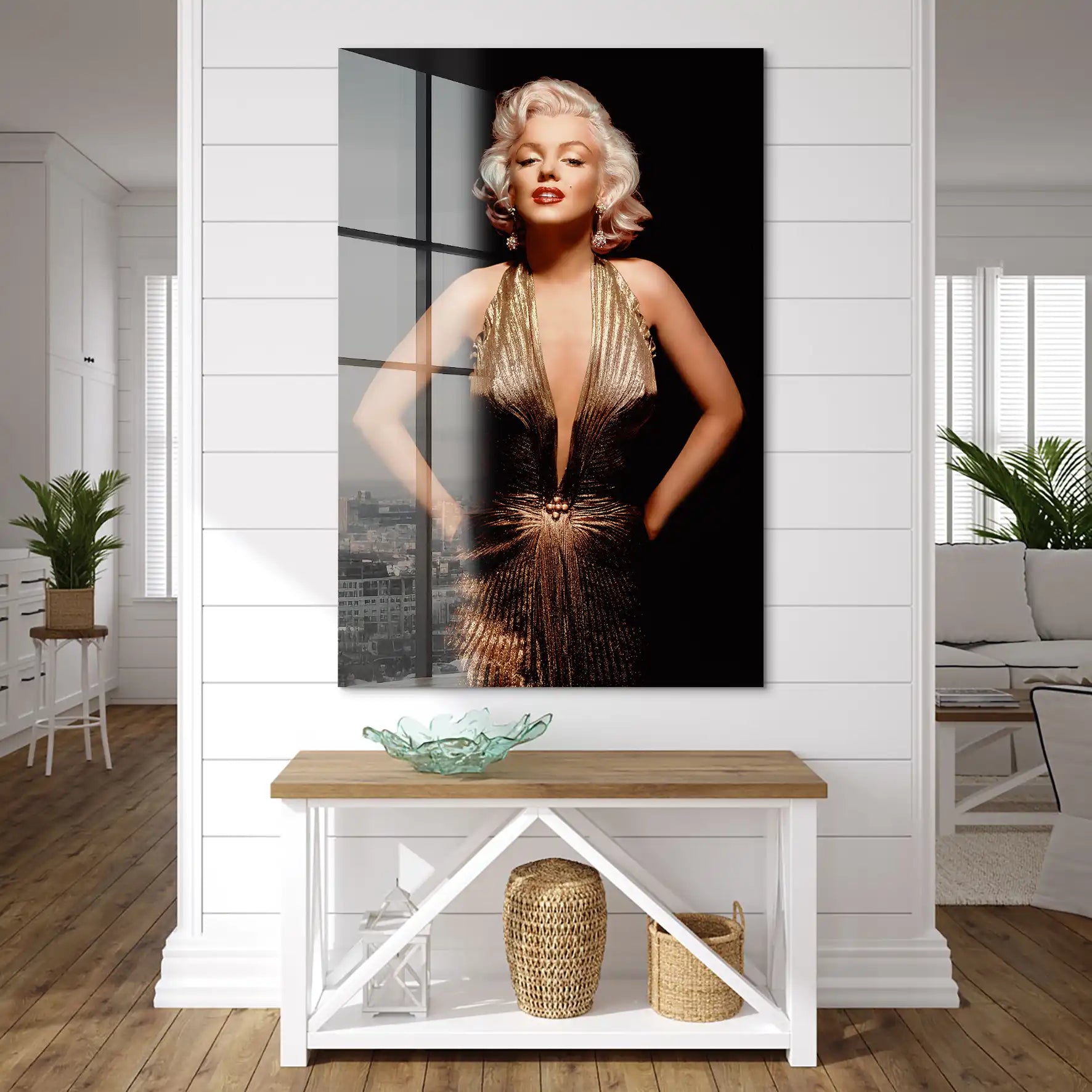 Marilyn Gold Dress Acrylglas Bild INGALERIE