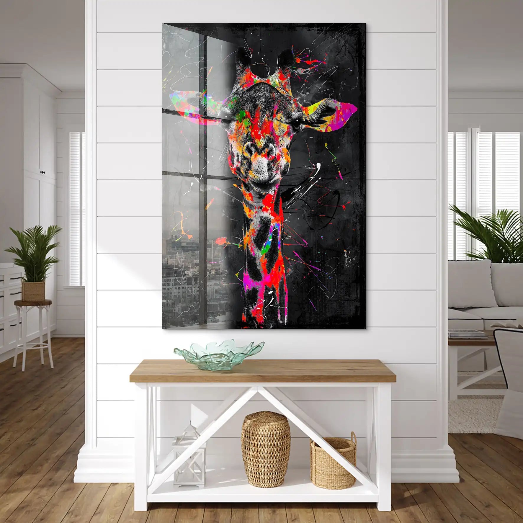 Giraffe Abstrakt Black Style Acrylglas Bild INGALERIE