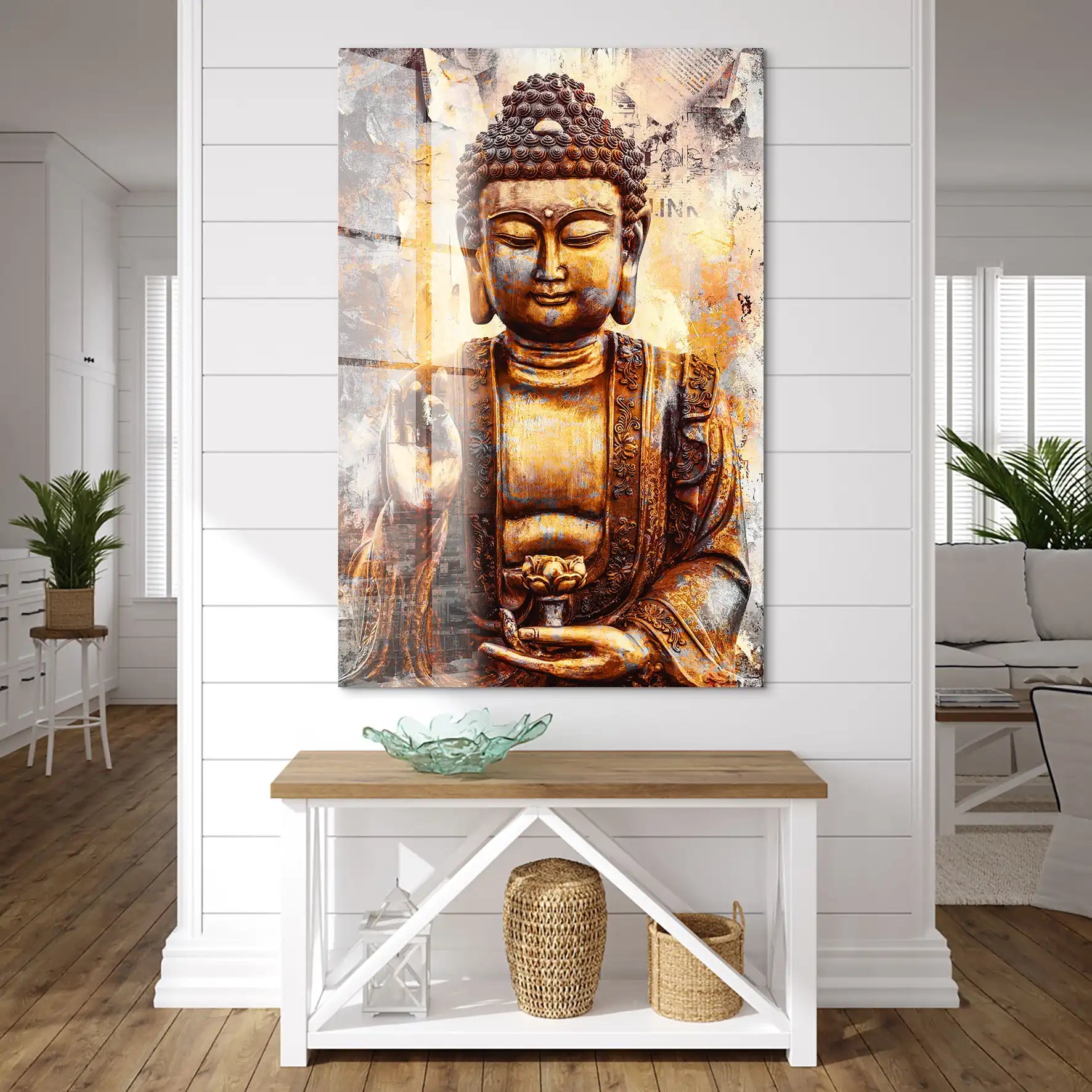 Buddha Retro Style Acrylglas Bild INGALERIE