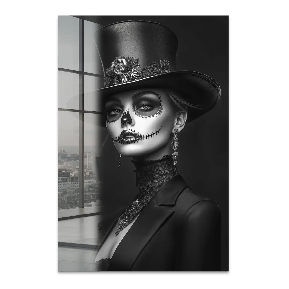 Elegante Lady im modernen Catrina Stil Acrylglas Bild INGALERIE