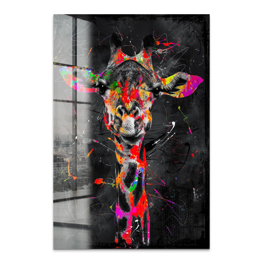 Giraffe Abstrakt Black Style Acrylglas Bild INGALERIE