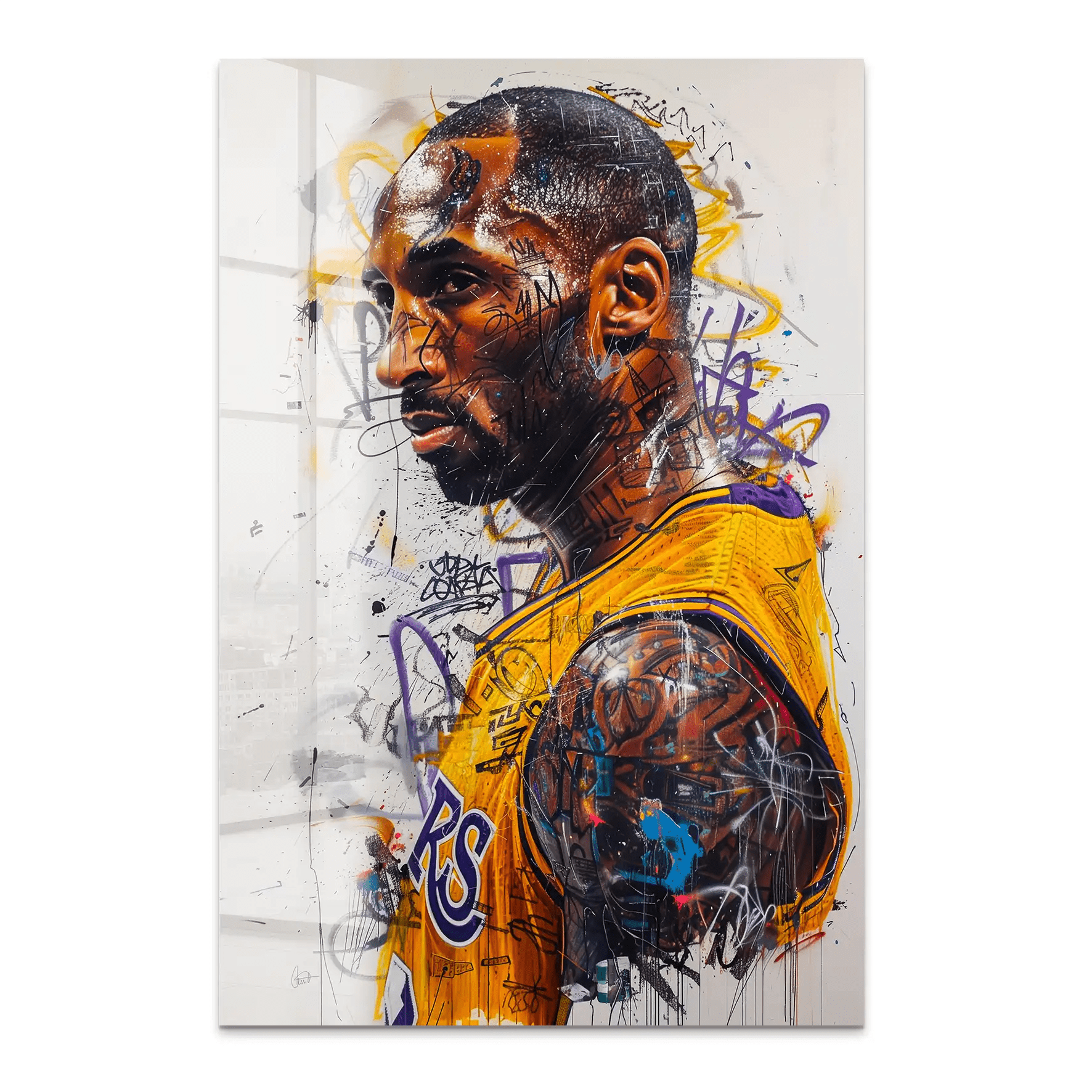 Kobe Basketball Graffiti Acrylglas Bild INGALERIE