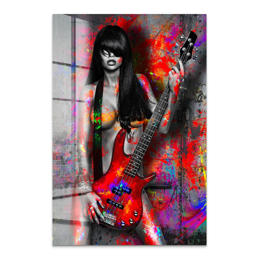 Guitar Abstrakt Color Style Acrylglas Bild INGALERIE