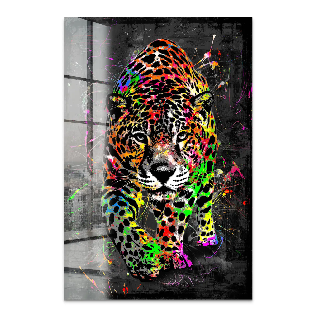 Leopard Abstrakt Color Style Acrylglas Bild INGALERIE