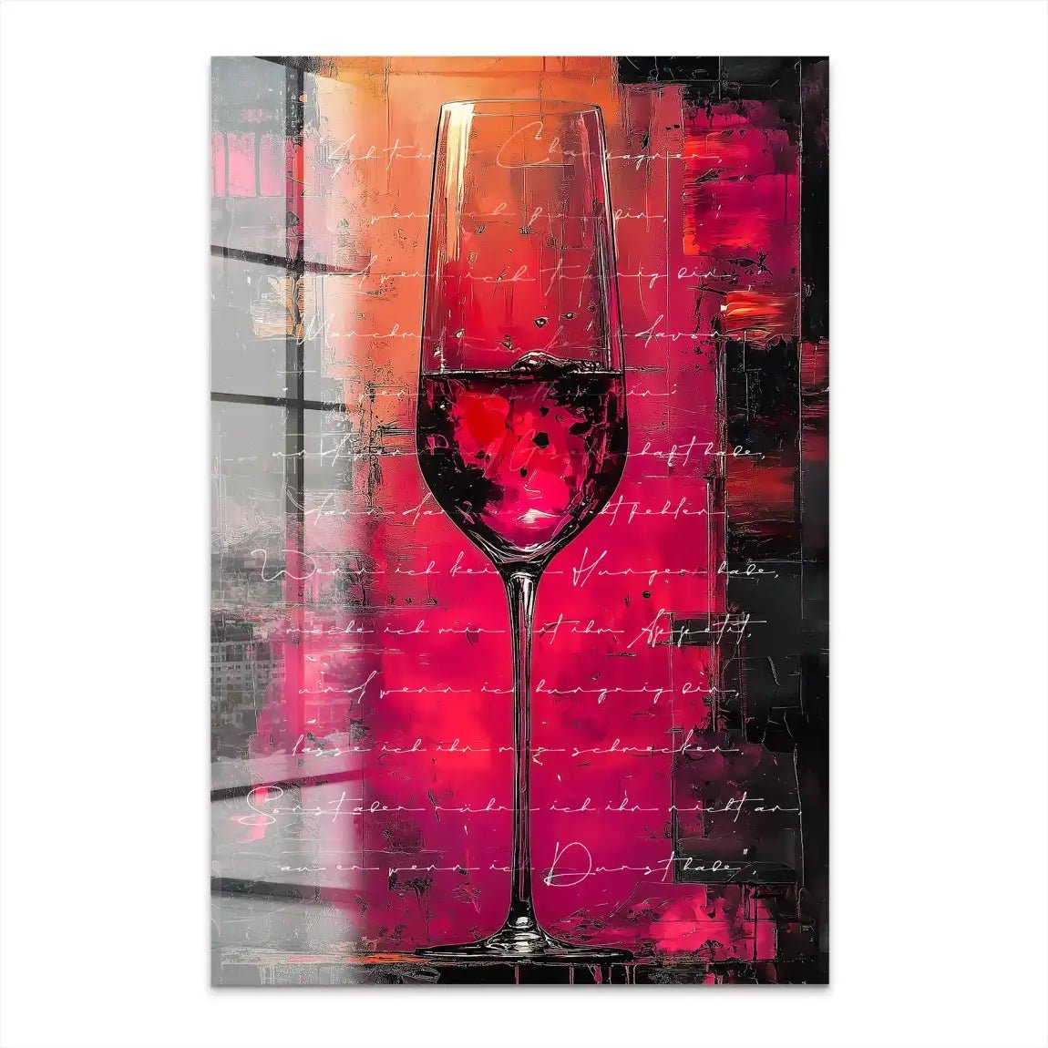 Champagner Glas Zitat Acrylglas Bild INGALERIE