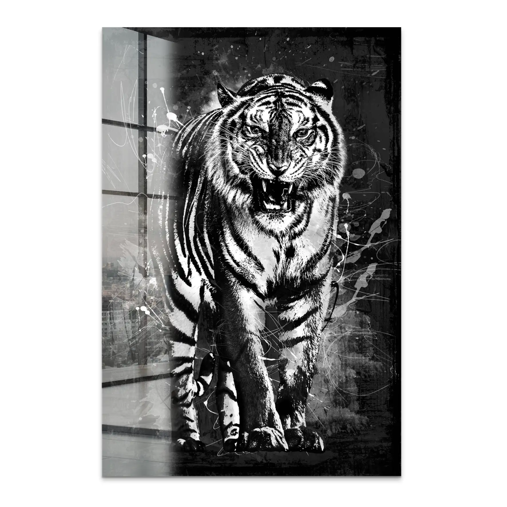 Tiger Abstrakt Black Acrylglas Bild INGALERIE