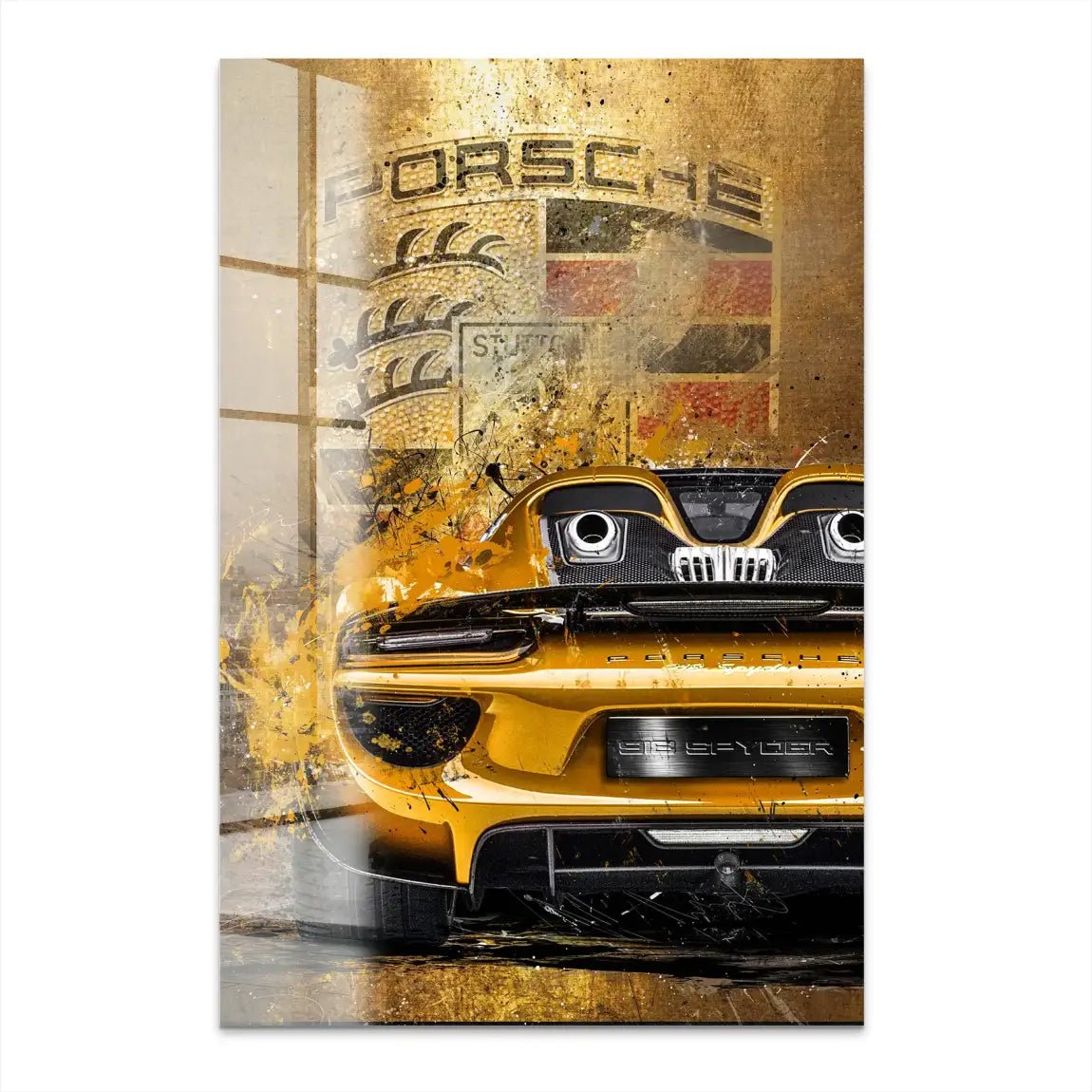 Porsche 918 Gold Style Acrylglas Bild INGALERIE