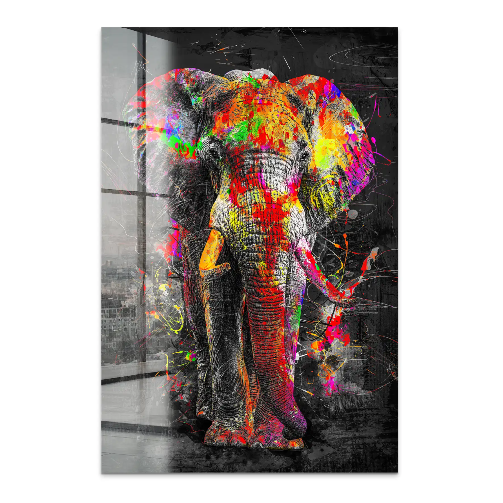 Elefant Abstrakt Style Acrylglas Bild INGALERIE