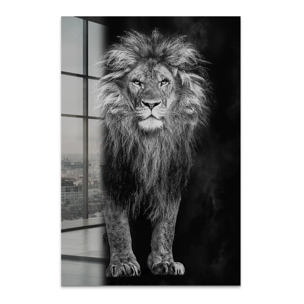 Lion Black Style Acrylglas Bild INGALERIE