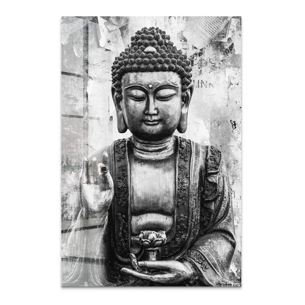 Buddha Black Style Acrylglas Bild INGALERIE