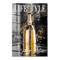 Champagner Black Style Acrylglas Bild