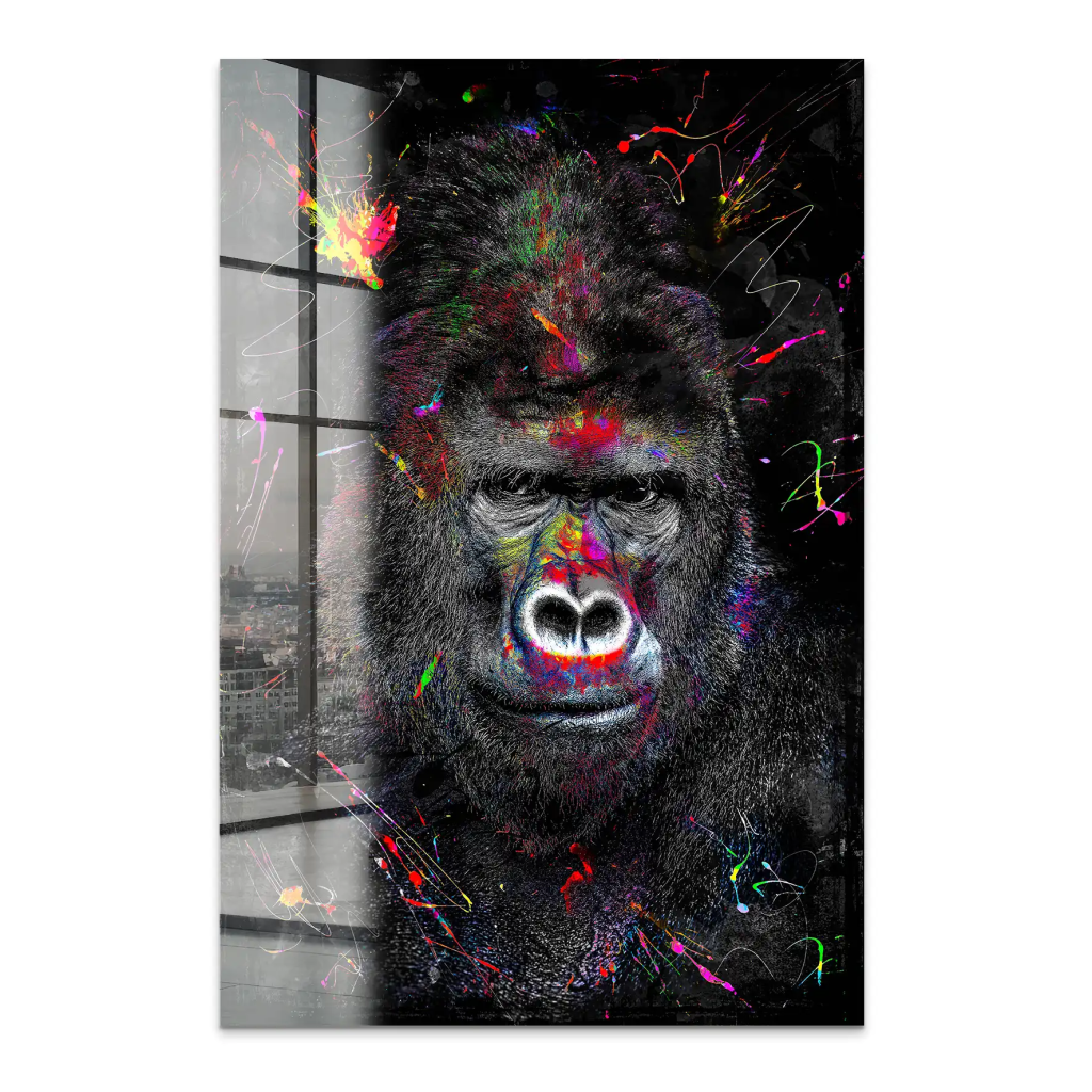 Gorilla Abstrakt Color Style Acrylglas Bild INGALERIE