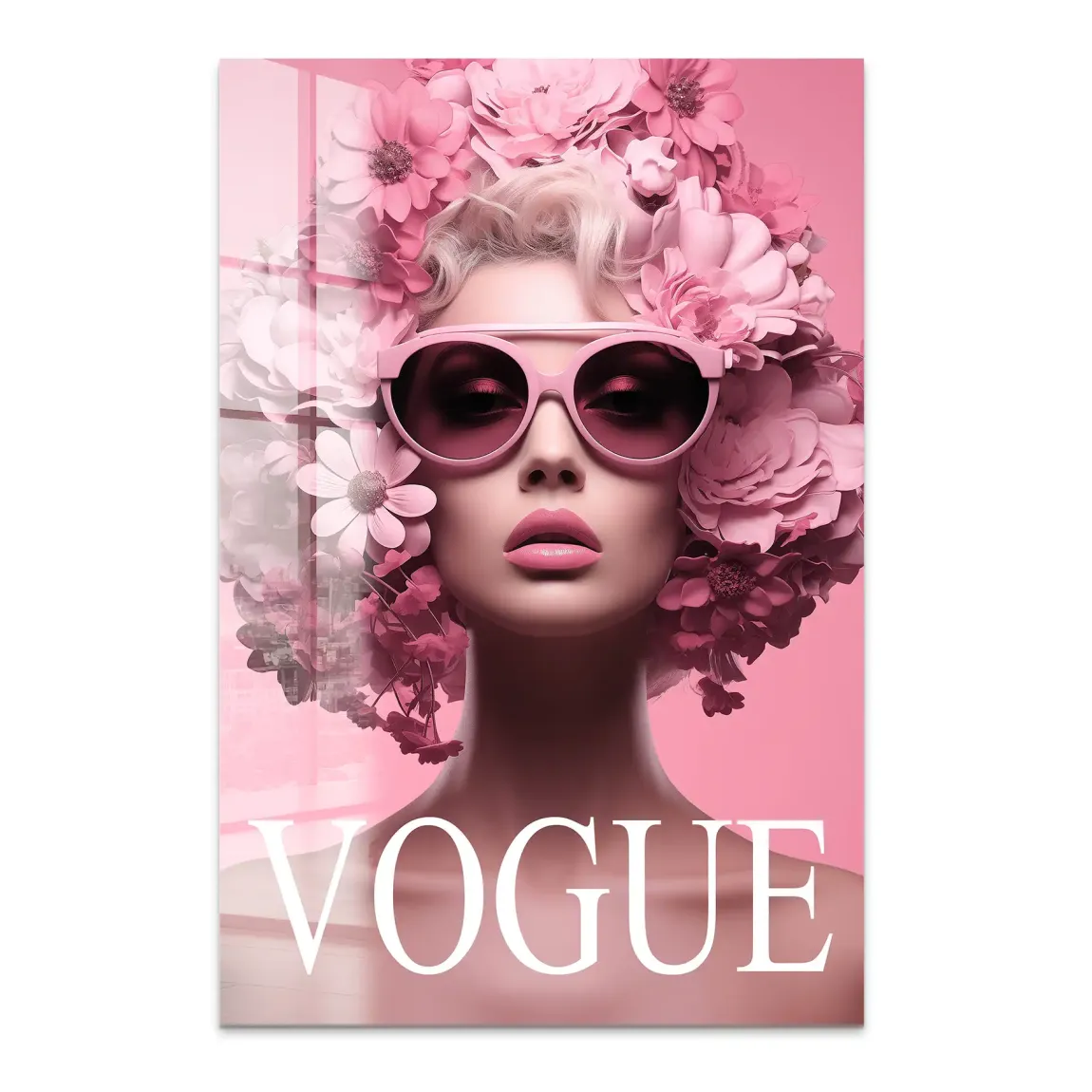 Floral Pink Vogue Acrylglas Bild