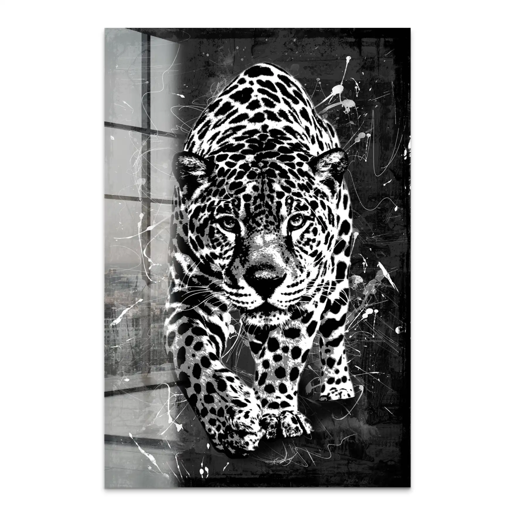 Leopard Abstrakt Black Style Acrylglas Bild INGALERIE