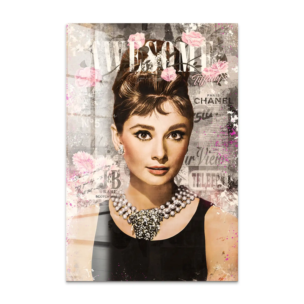 Audrey Hepburn Awesome Retro Pop Art Acrylglas Bild INGALERIE