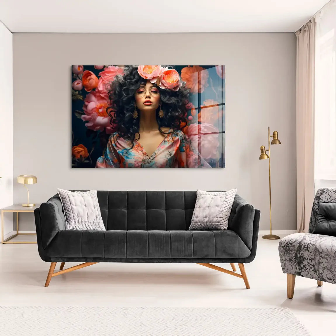 Blütenpracht trifft stilvolle Sinnlichkeit Acrylglas Bild INGALERIE