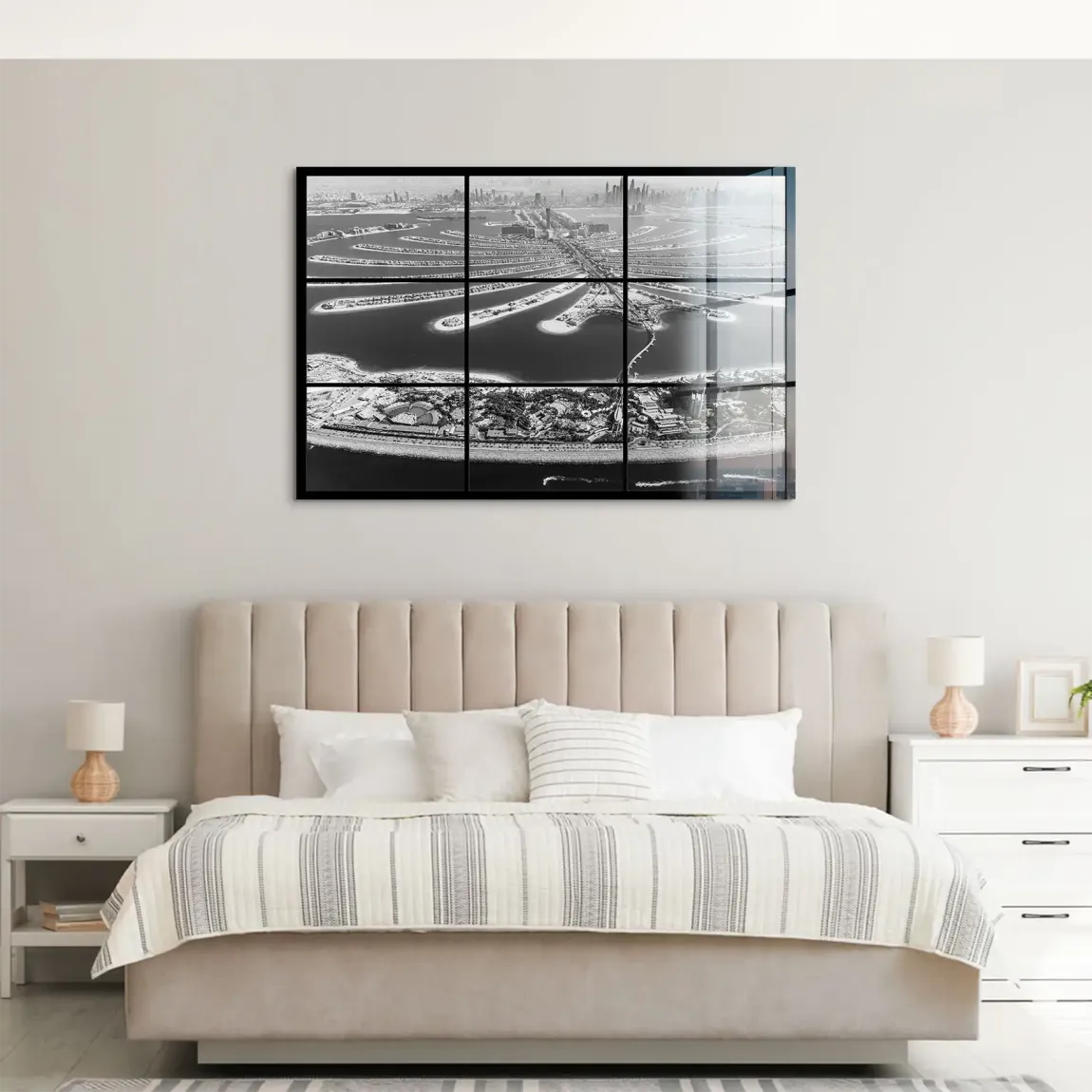 Palm View Dubai Noir Acrylglas Bild