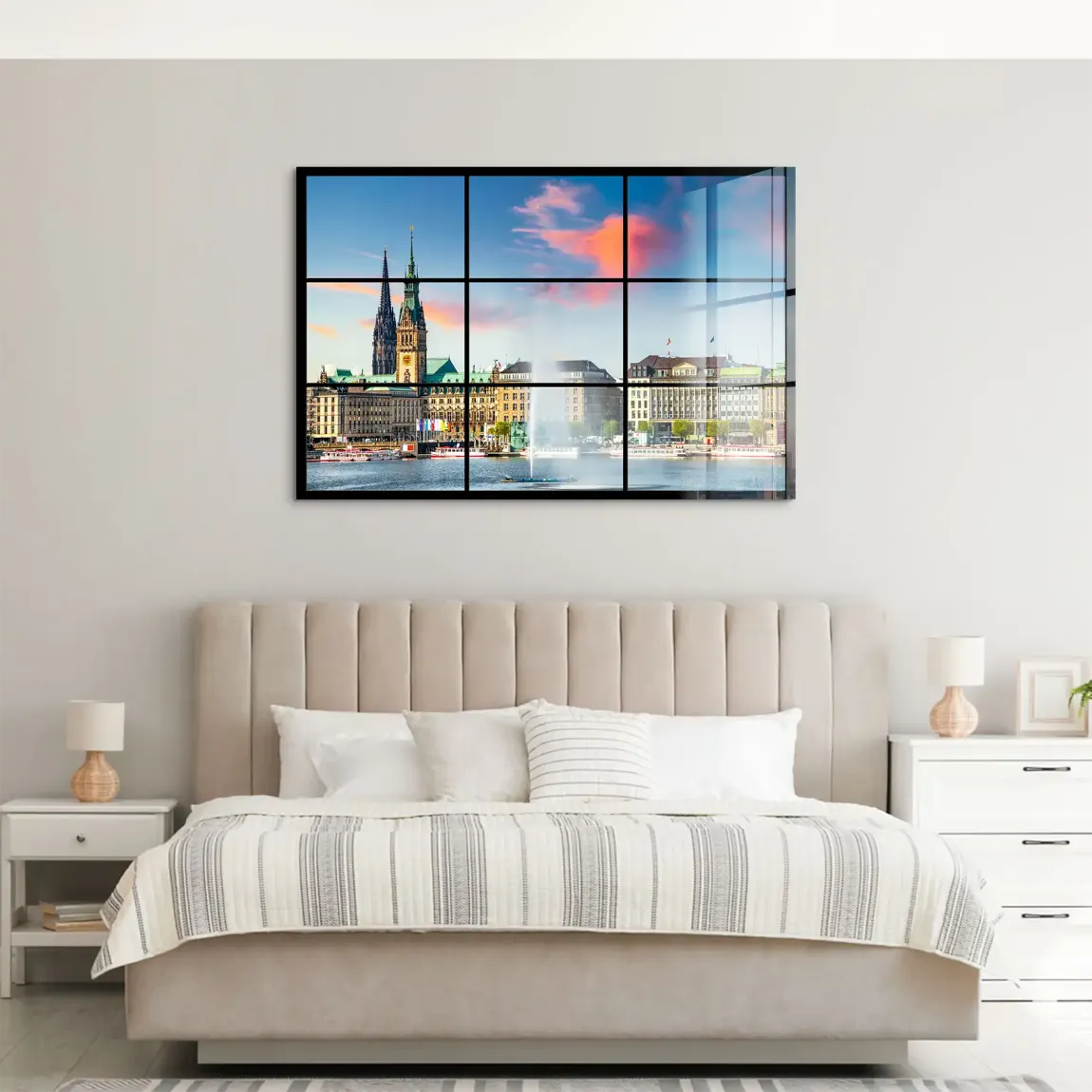 Sunset View Hamburg Acrylglas Bild