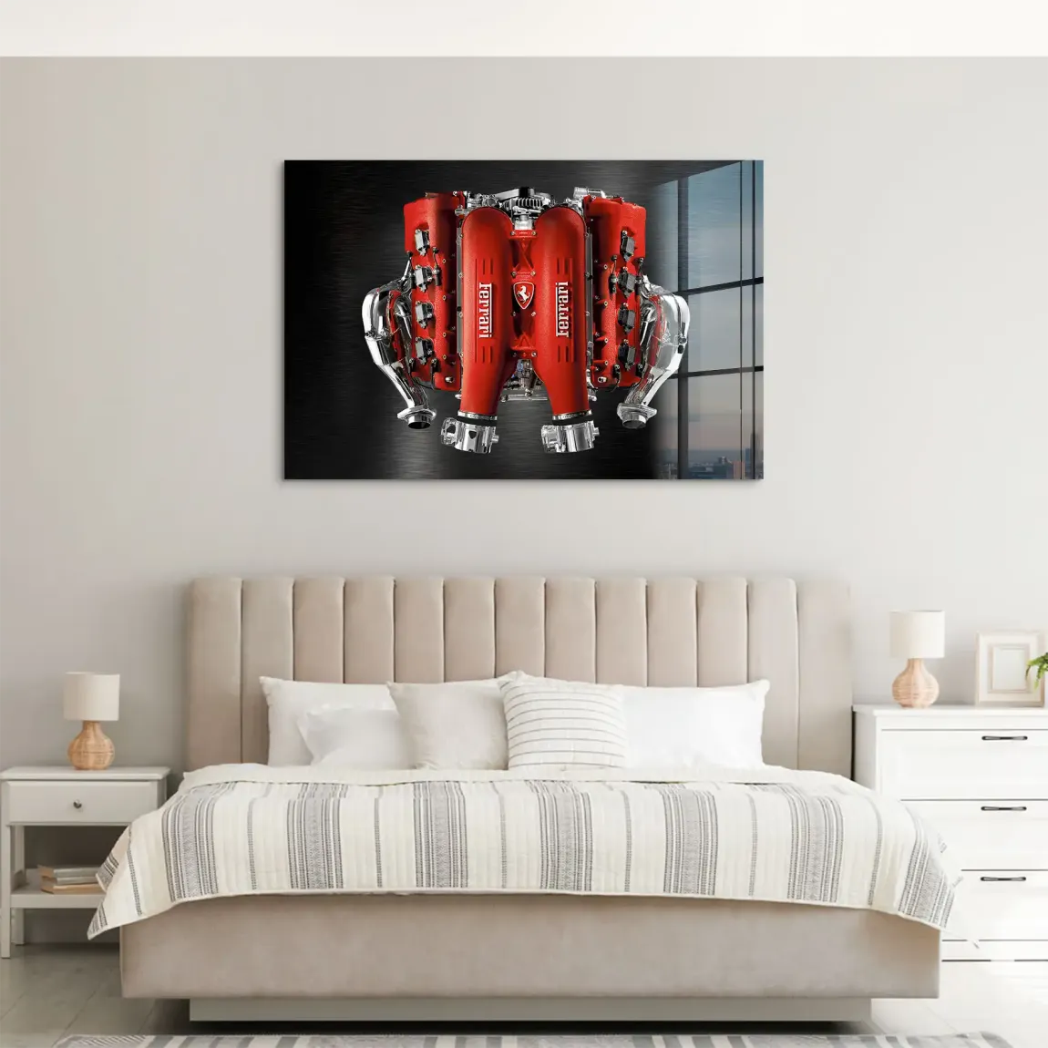 Ferrari V8 Motor Acrylglas Bild