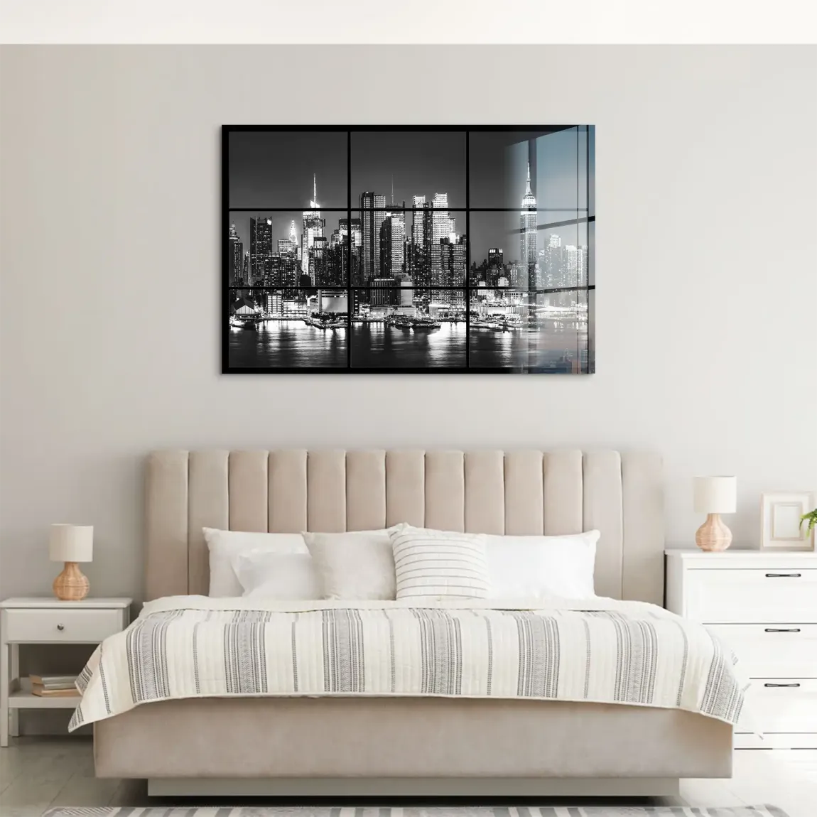 New York Black Skyline Acrylglas Bild