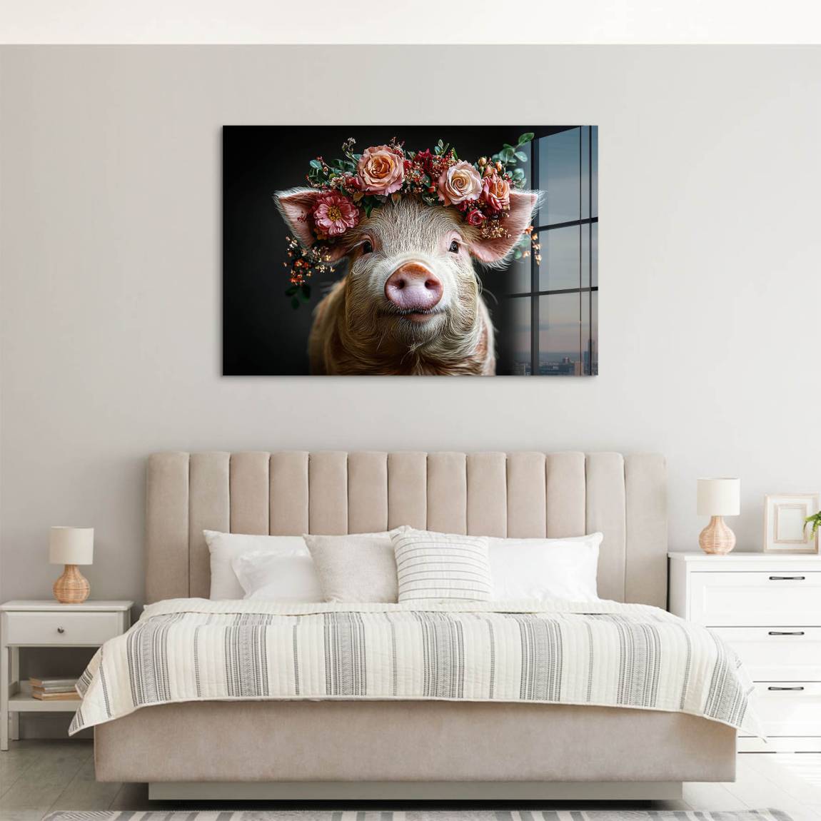 Blüten Schwein Acrylglas Bild