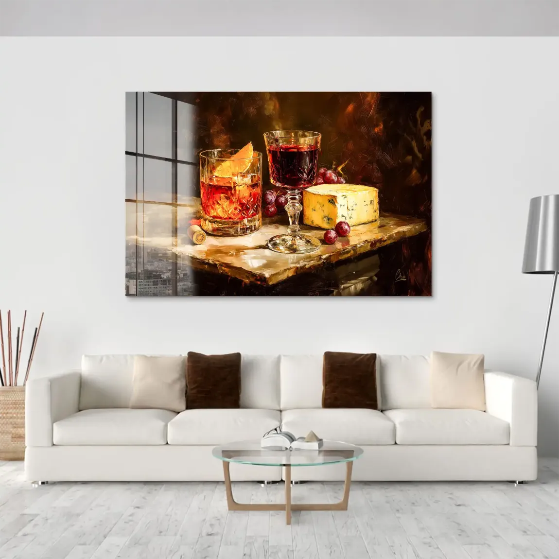 Wein & Käse Acrylglas Bild