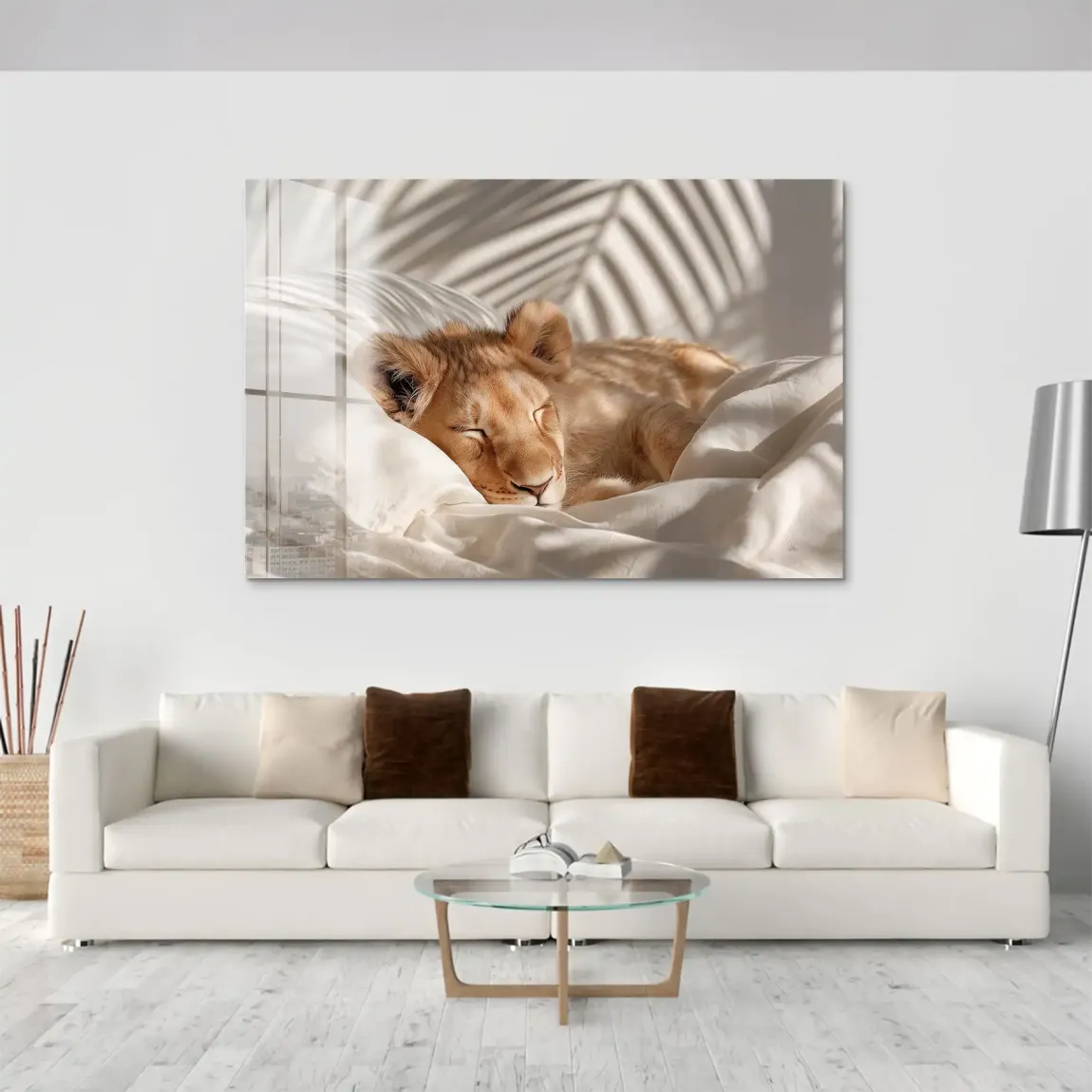 Schlafender Löwe Acrylglasbild