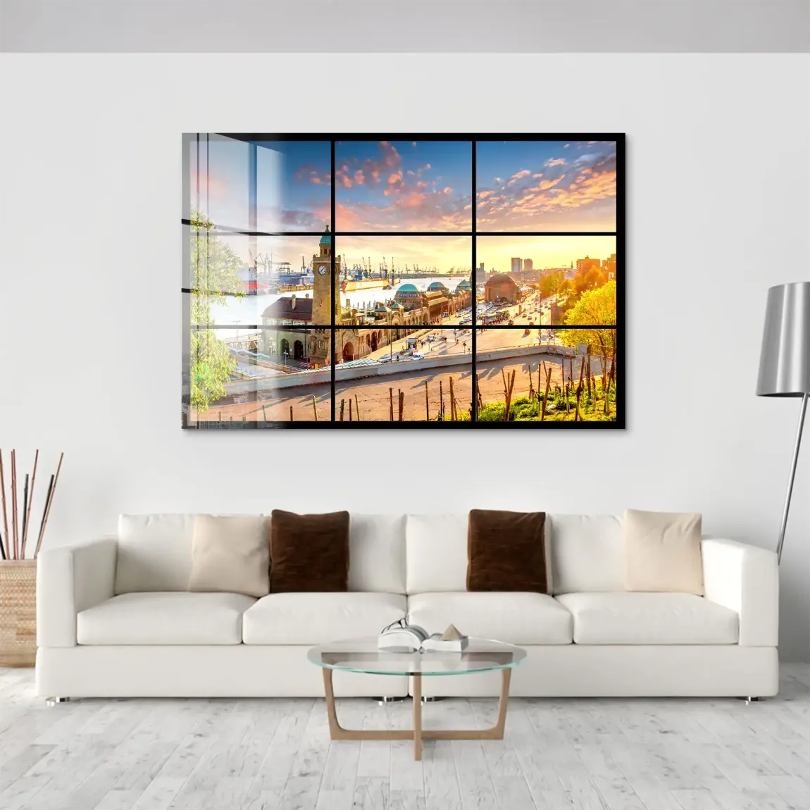 Hamburg Sunset View Acrylglas Bild