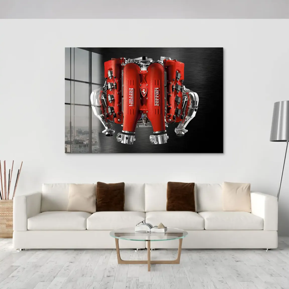 Ferrari V8 Motor Acrylglas Bild