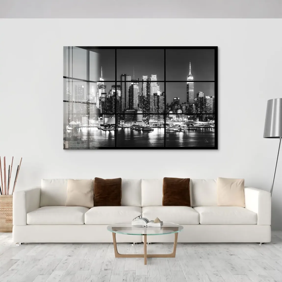 New York Black Skyline Acrylglas Bild