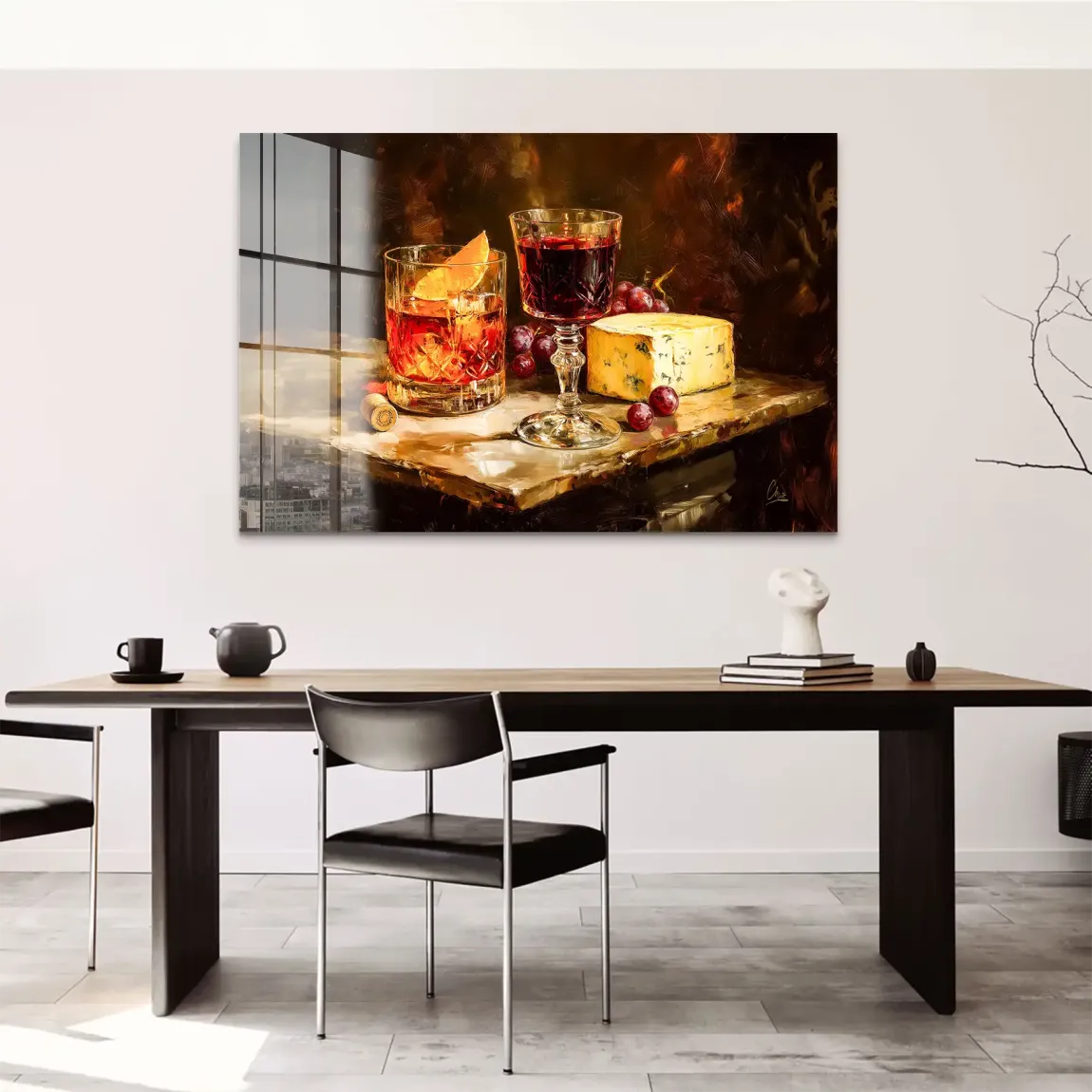 Wein & Käse Acrylglas Bild