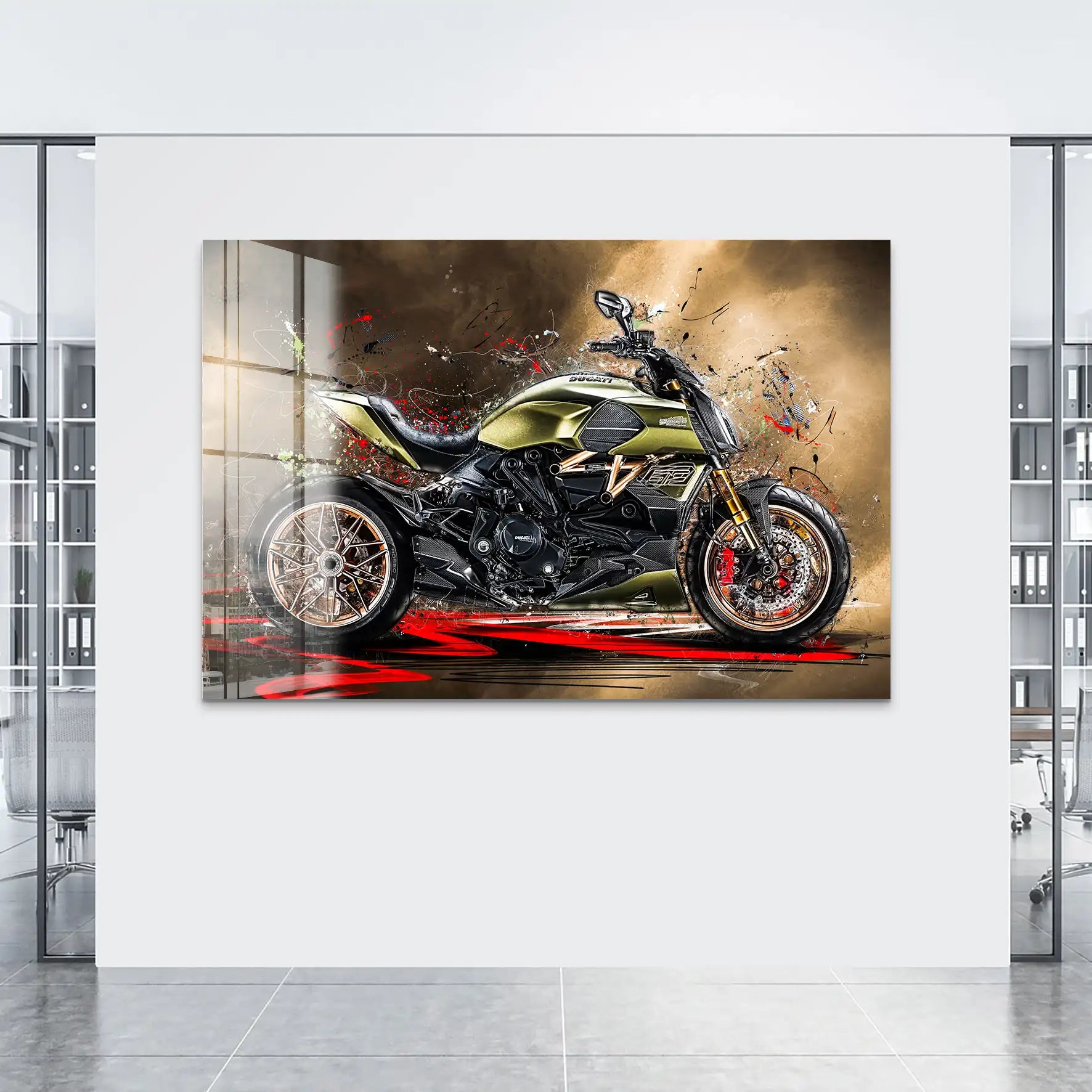 Ducati Diavel Lambo Retro Acrylglas Bild INGALERIE