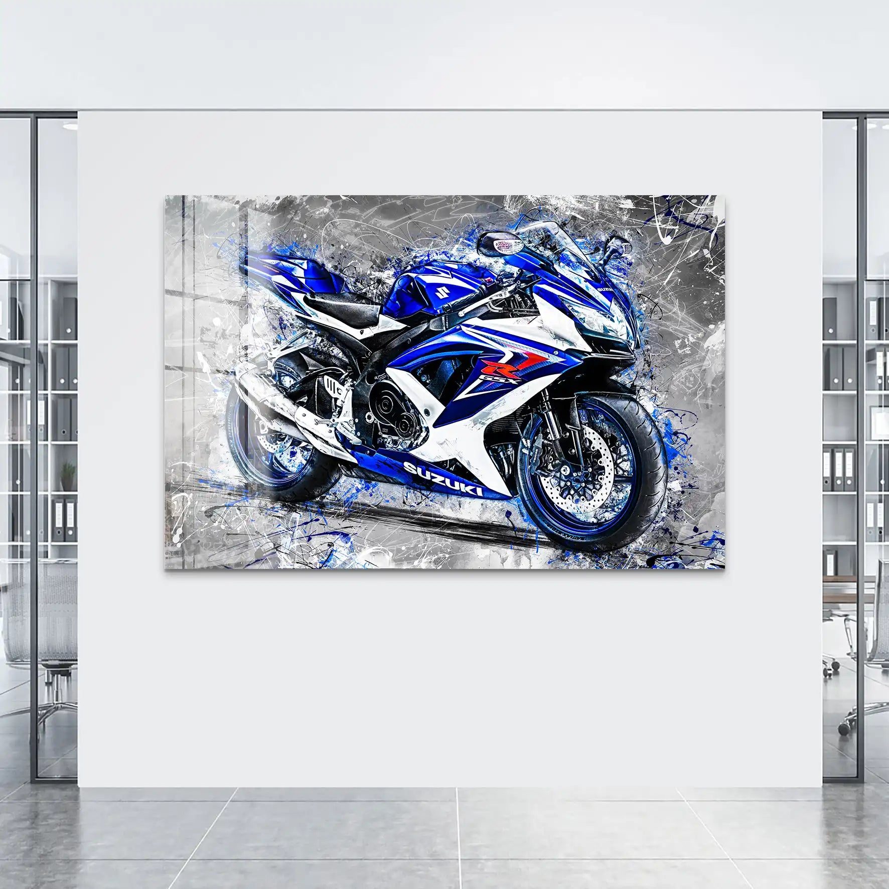 Suzuki GSXR 750 Abstrakt Black Acrylglas Bild INGALERIE